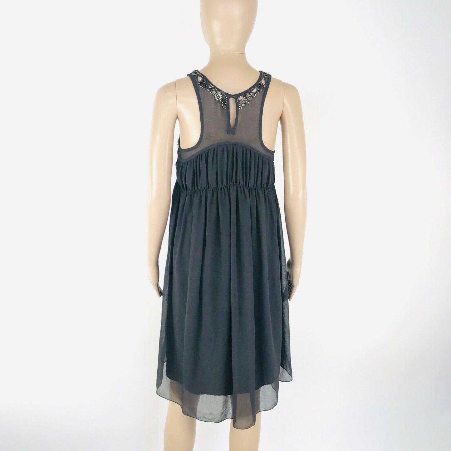 ZARA Basoc Grey Knee Length Sleeveless Dress Size S W26