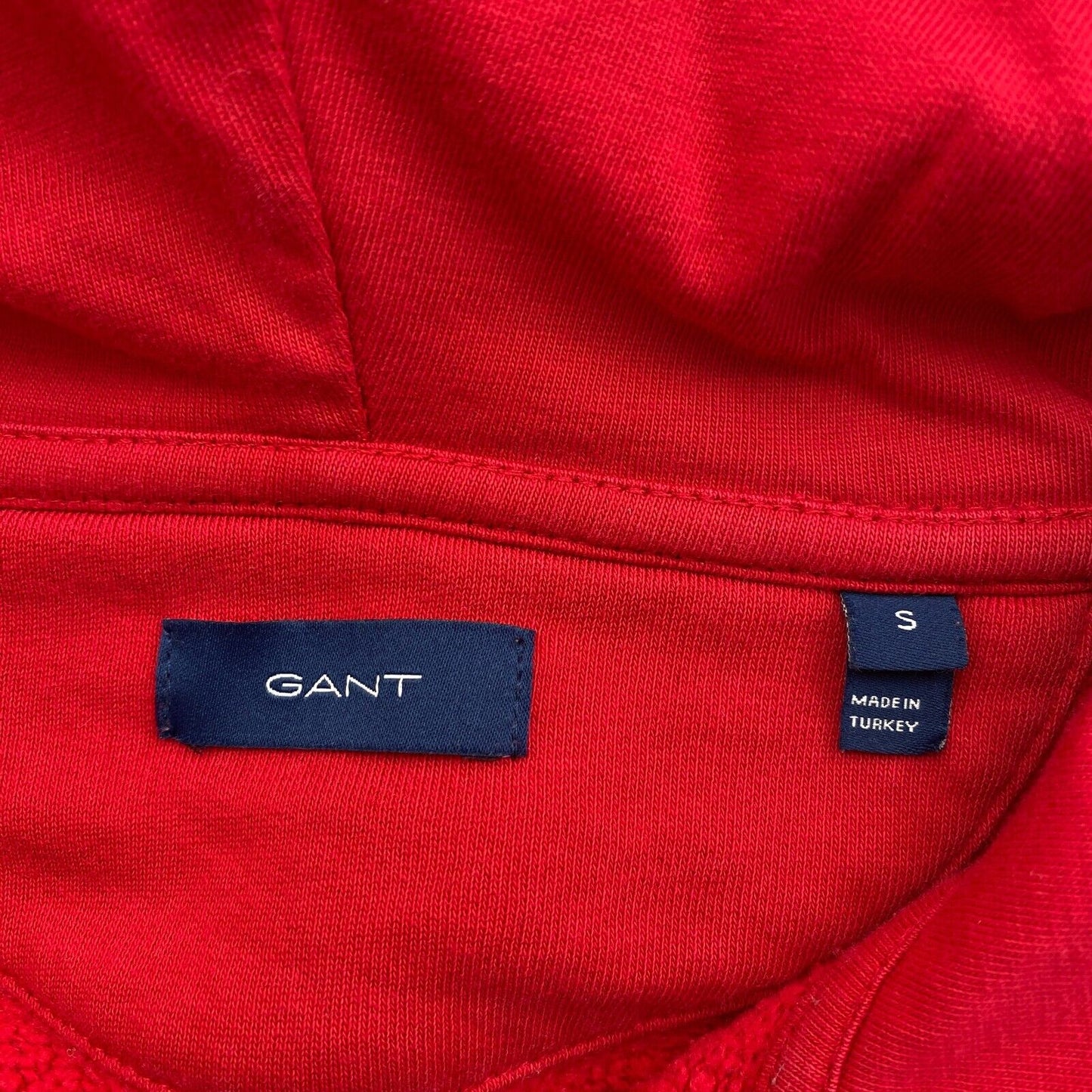 GANT Red Logo Full Zip Hoodie Sweater Jumper Size S