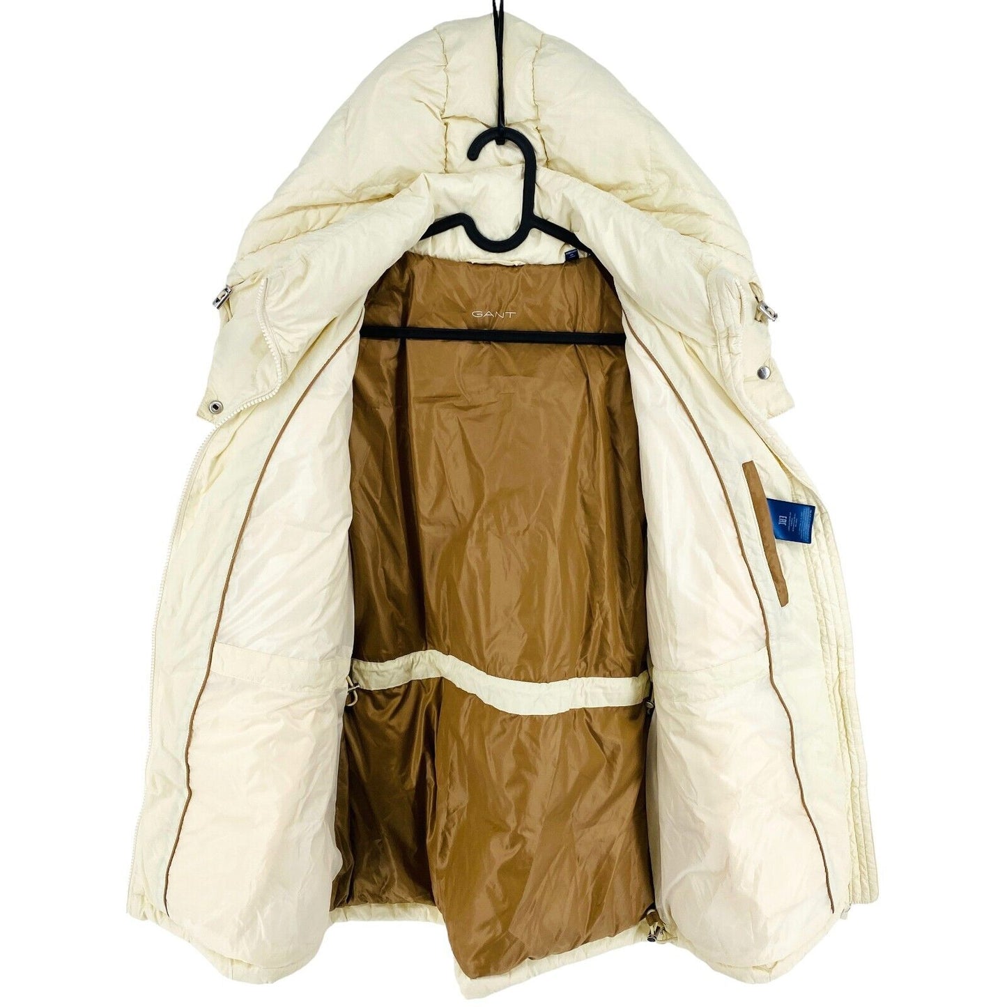 GANT Beige mi-longueur vers le bas à capuche doudoune manteau taille M