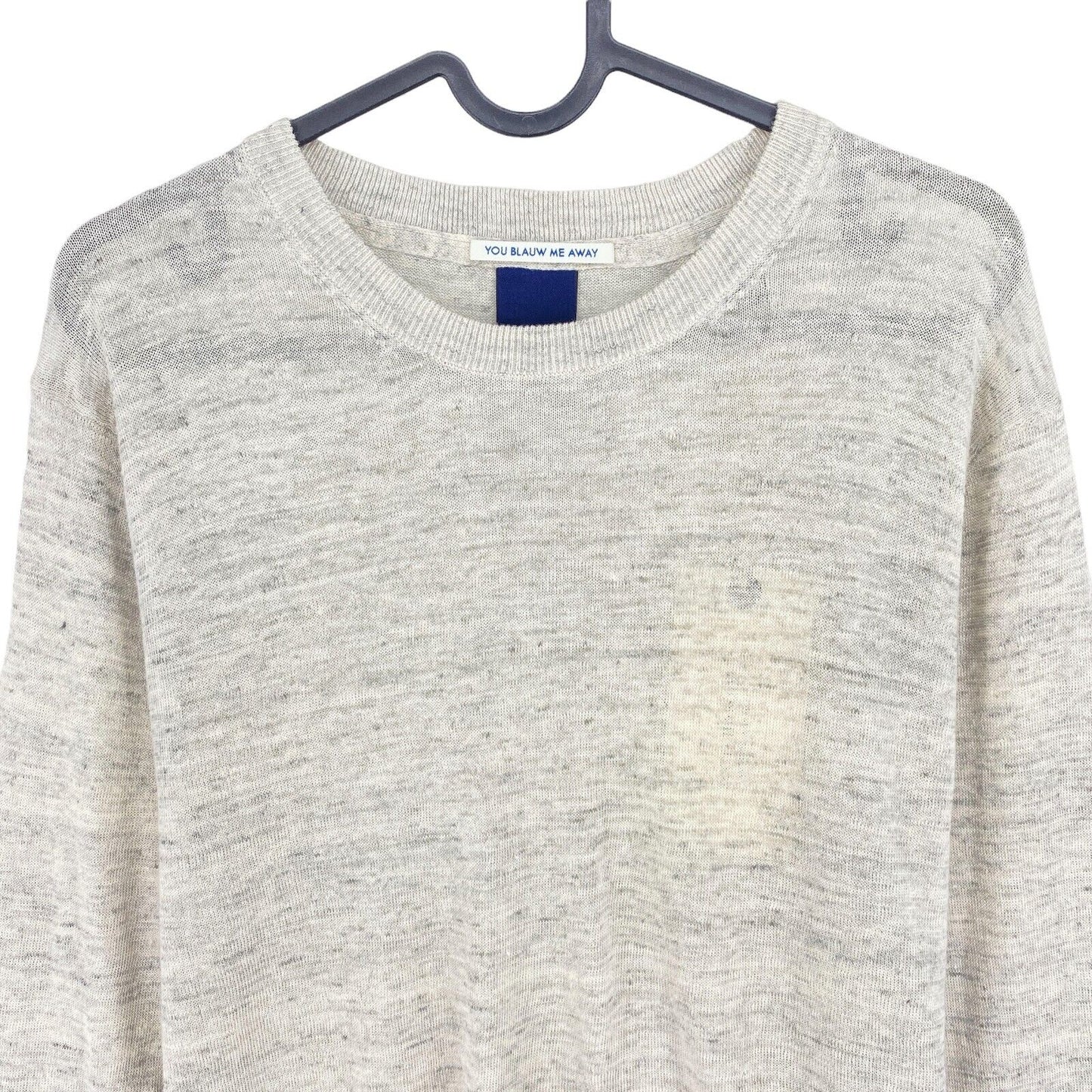 SCOTCH & SODA Grey Linen Cotton Crew Neck Sweater Jumper Size S XL