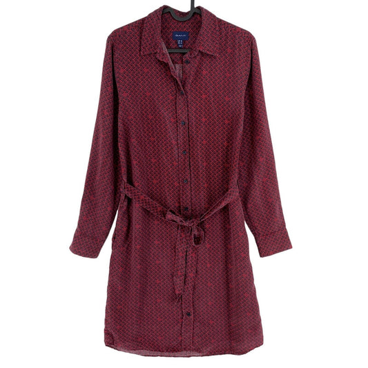 GANT Dark Red Logo Long Sleeves Shirt Dress Size EU 36 UK 10 US 6