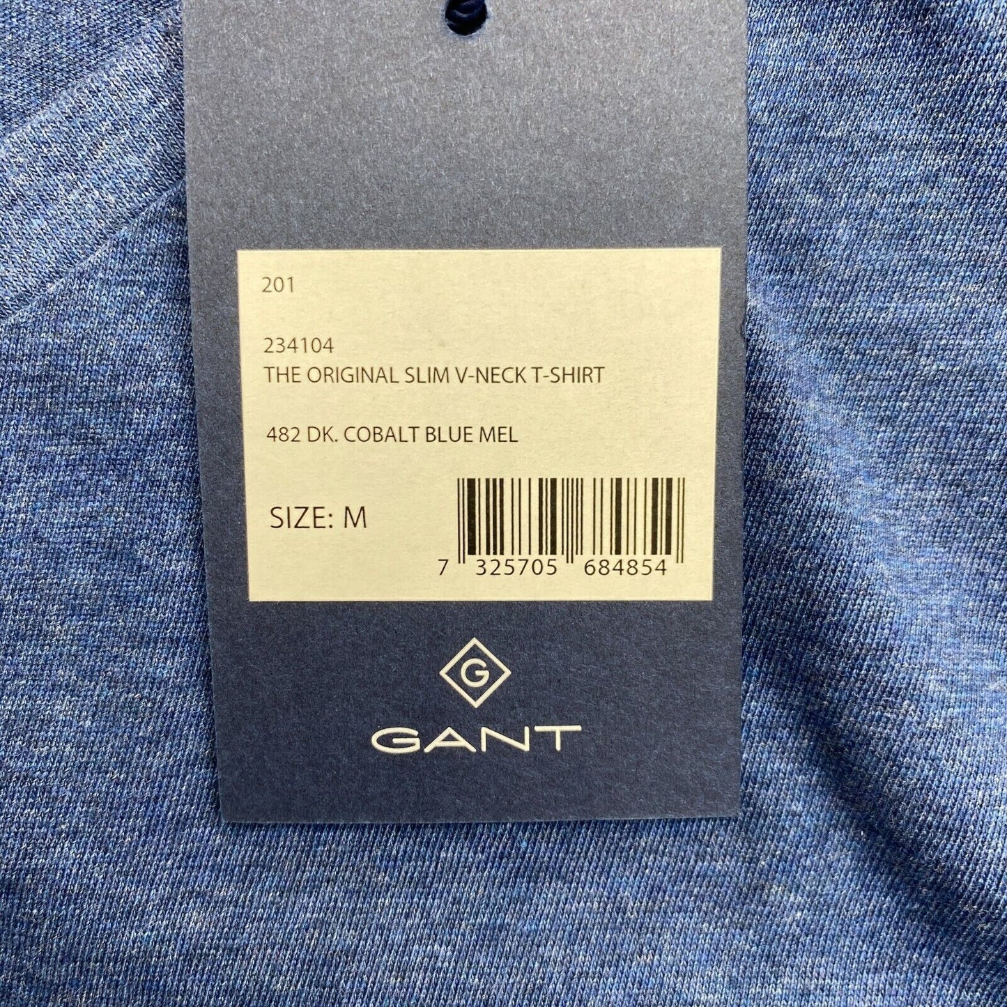 GANT Navy Blue Original V Neck Slim T Shirt Size M