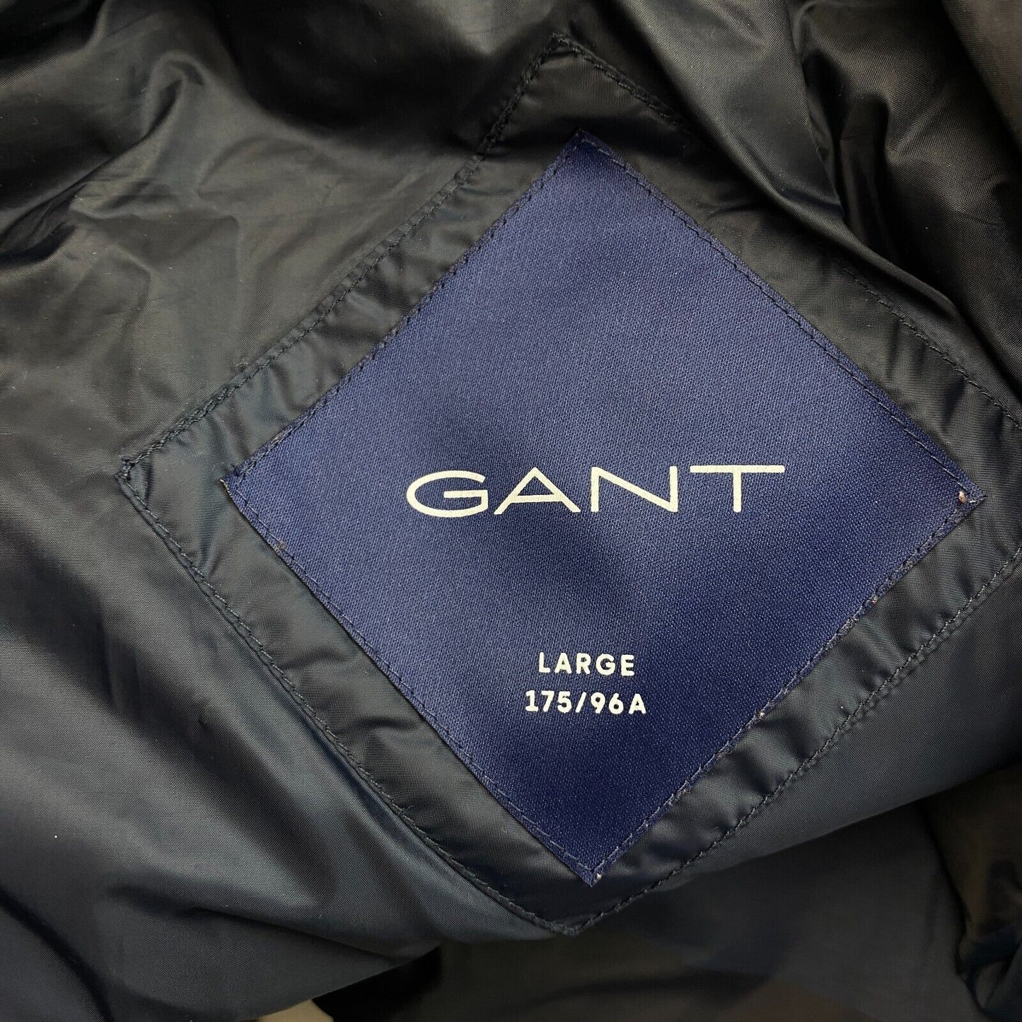 GANT Men Navy Blue Light Down Jacket Coat Size L