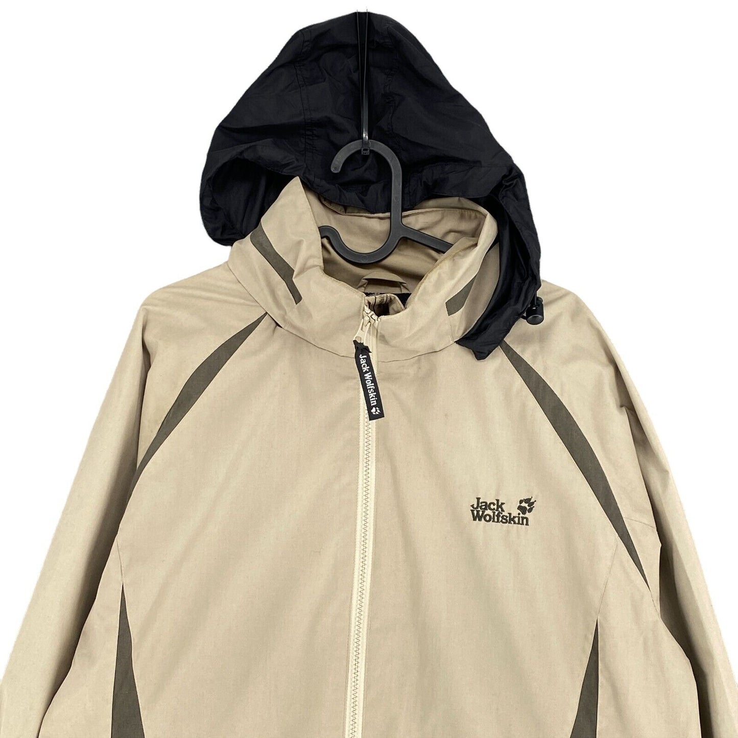 Jack Wolfskin Beige Cotton Blend Hooded Jacket Size L