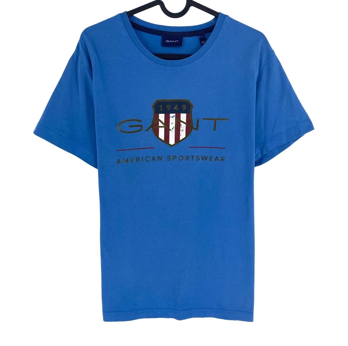 GANT Men Blue Archive Shield Crew Neck Short Sleeves T Shirt Size M