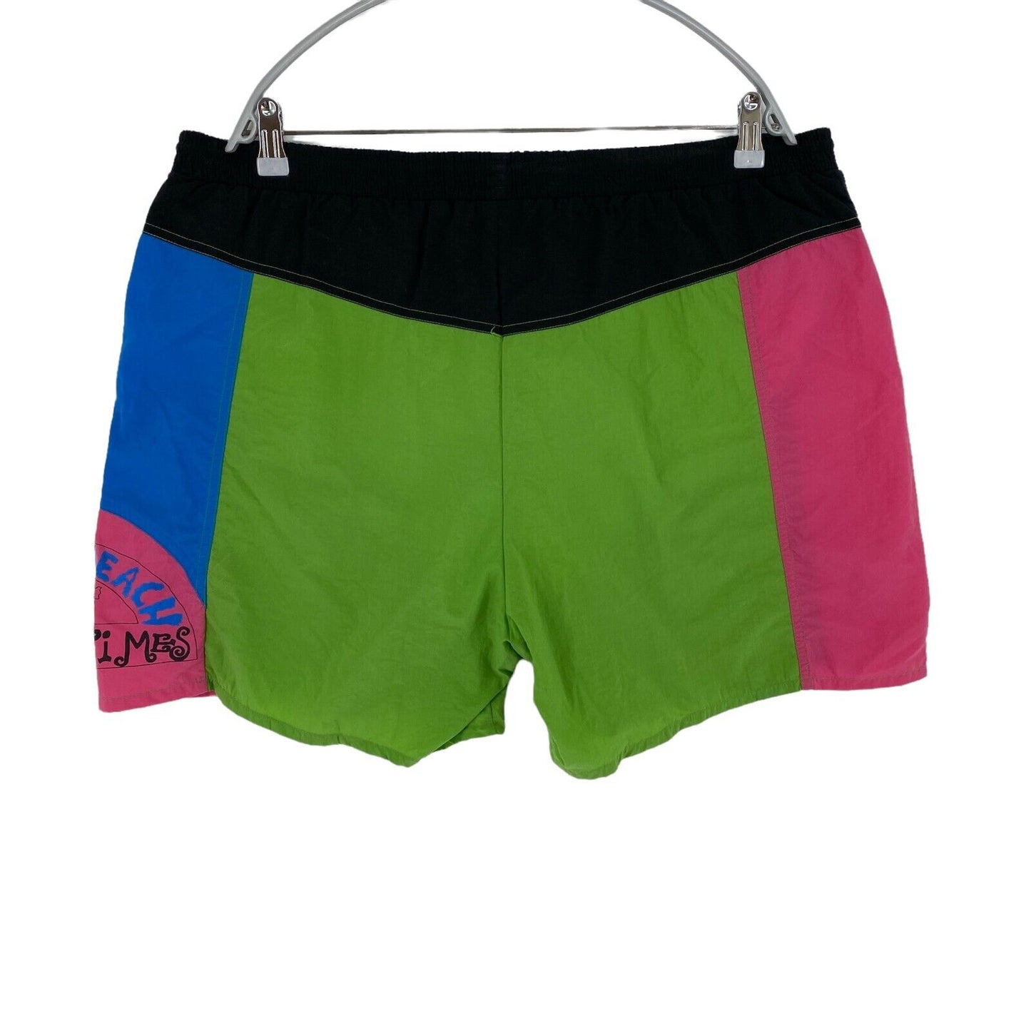 adidas Vintage Retro Colour Block Pink Green Blue Activewear Shorts Size L W36