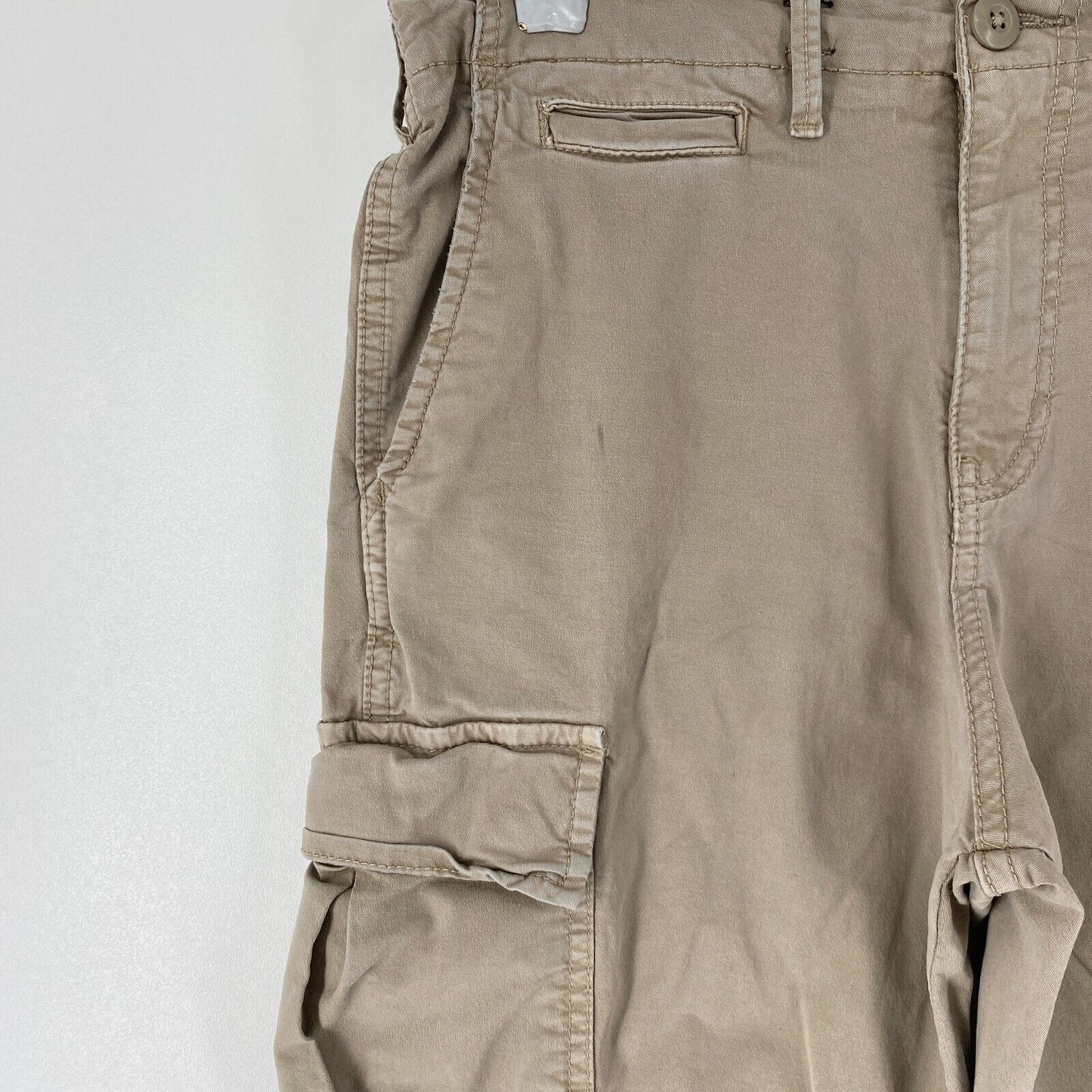 JACK & JONES Beige Loose Tapered Fit Chino Cargo Trousers W30 L32