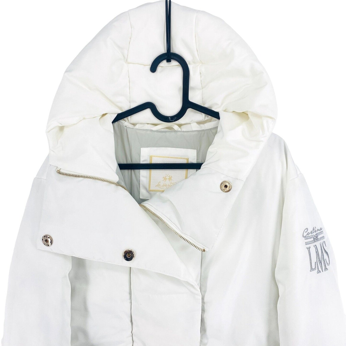 La Martina White Woman Outdoor Padded Hooded Jacket Coat Size 2 / S