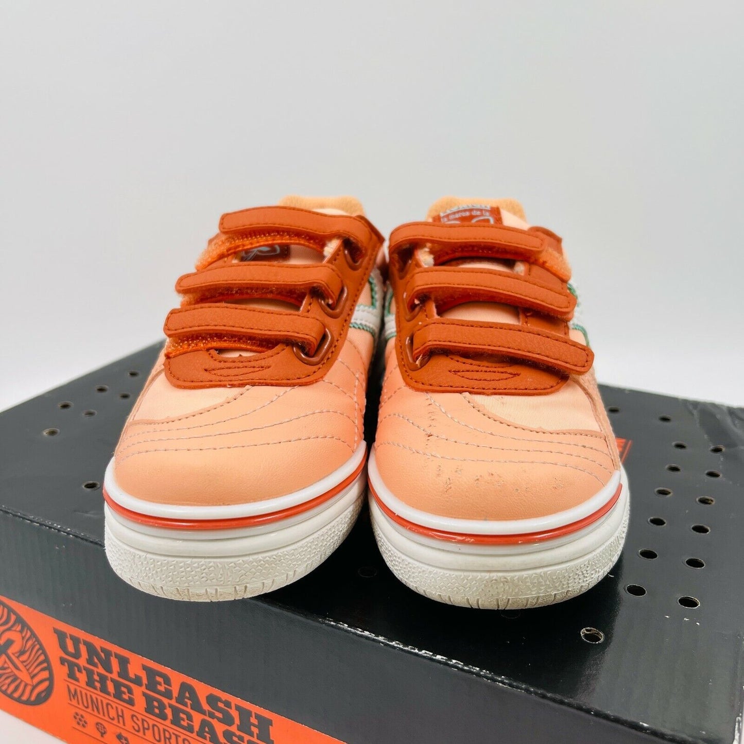 Munich Light Orange Girls Leather Sneakers Trainers Size EUR 29 UK 11 US 11.5