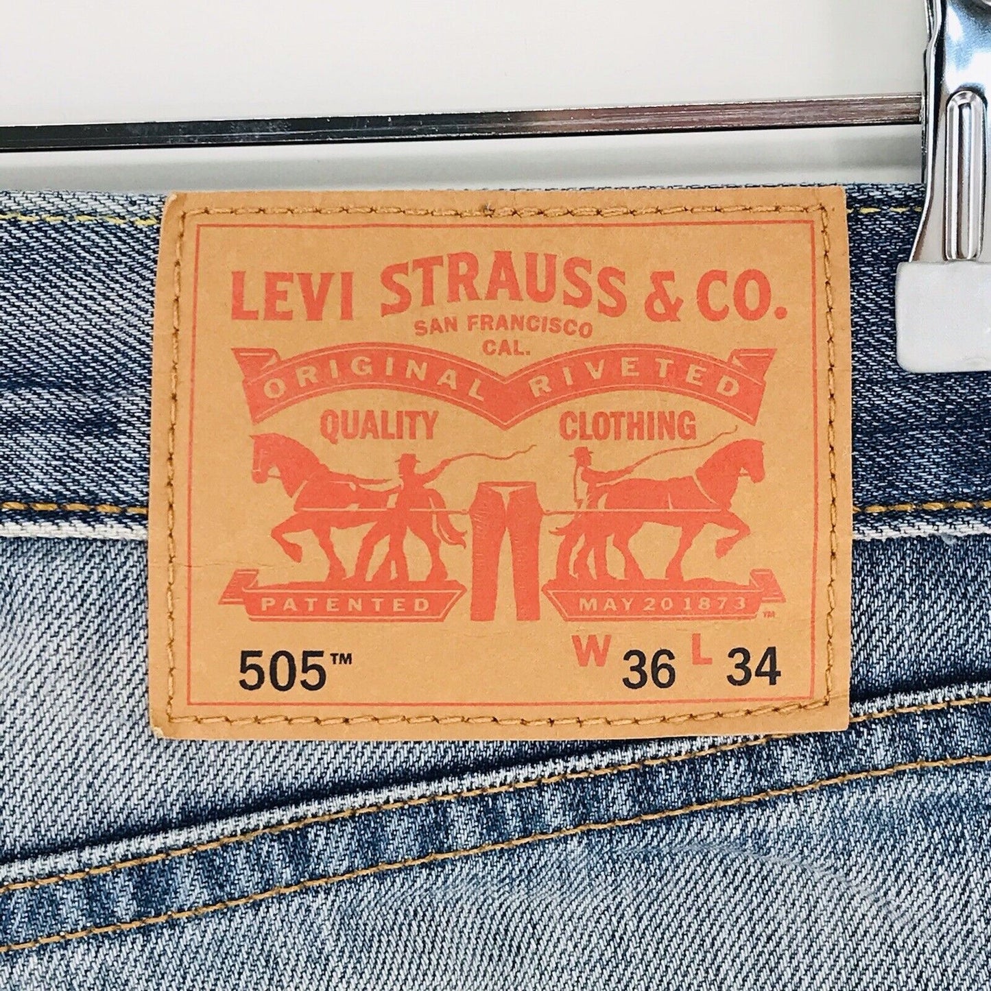 Levi's 505 Blue Straight Regular Fit Jeans W36 L32