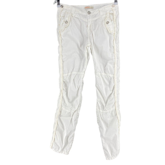 RPR €230 LIU JO White 100% Cotton Chino Pants Trousers Size W29 L35