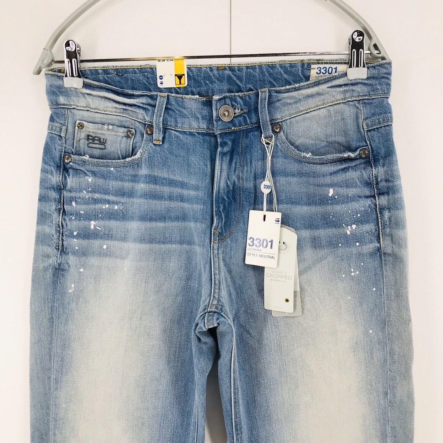 G-STAR RAW 3301 femme bleu coupe ample fuselée jean W26 L32