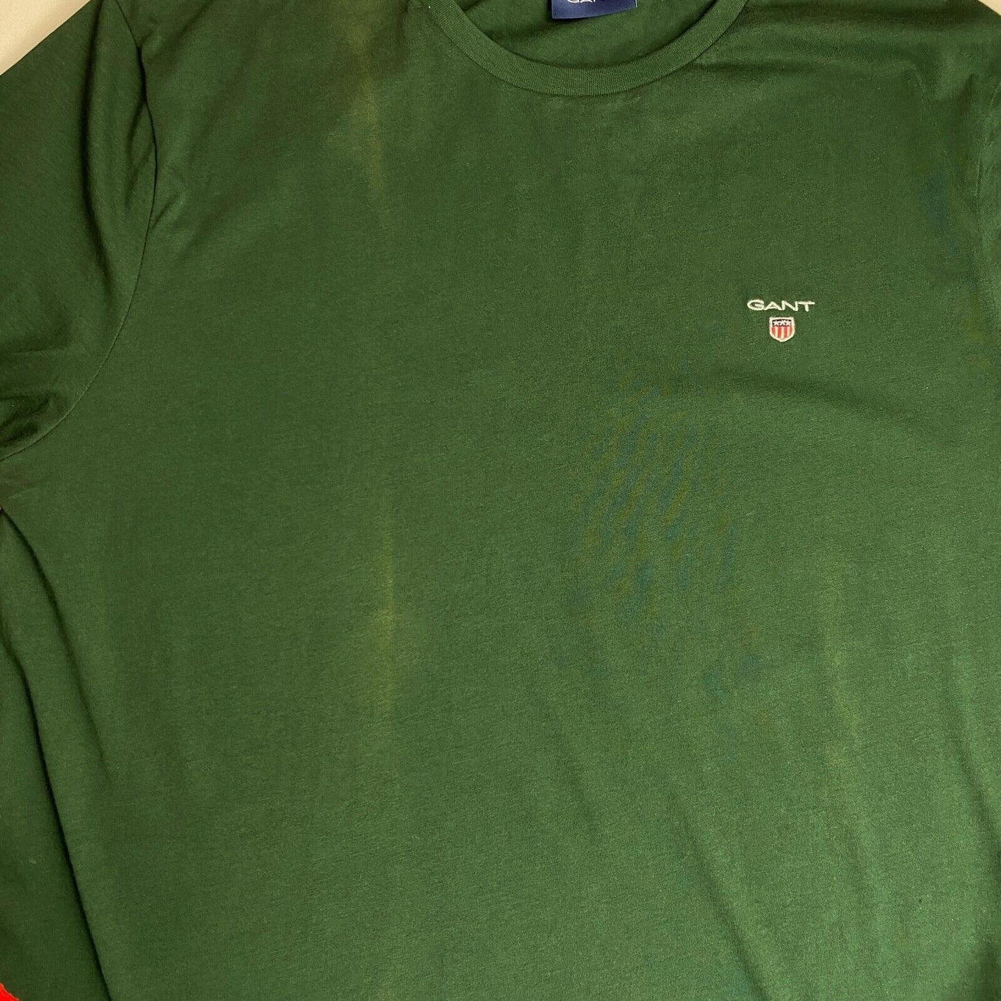 GANT Dark Green Original Long Sleeves Crew Neck T-Shirt Size L