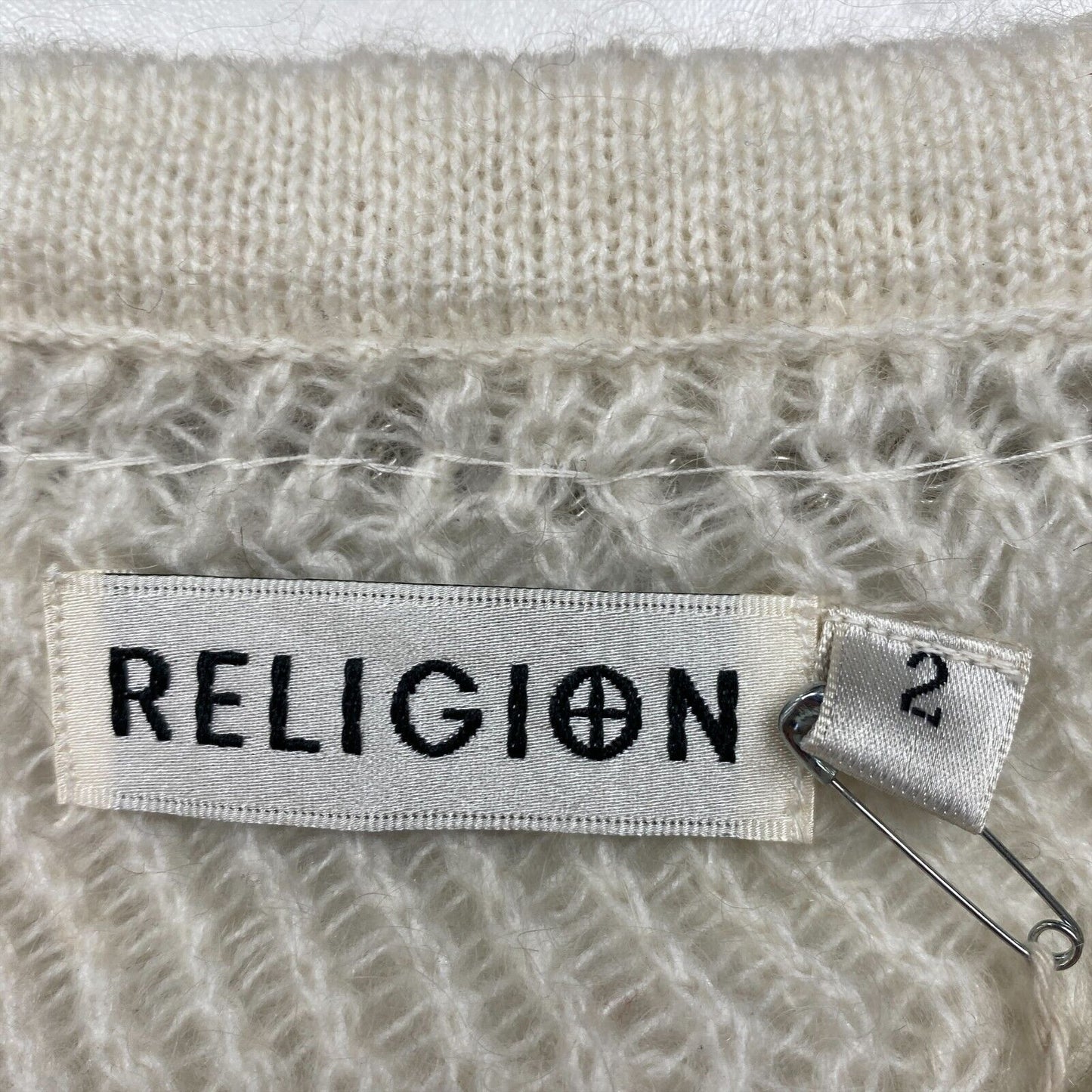 UVP 115 € RELIGION Beige Strickweste mit V-Ausschnitt Größe 2 / M 3 / L