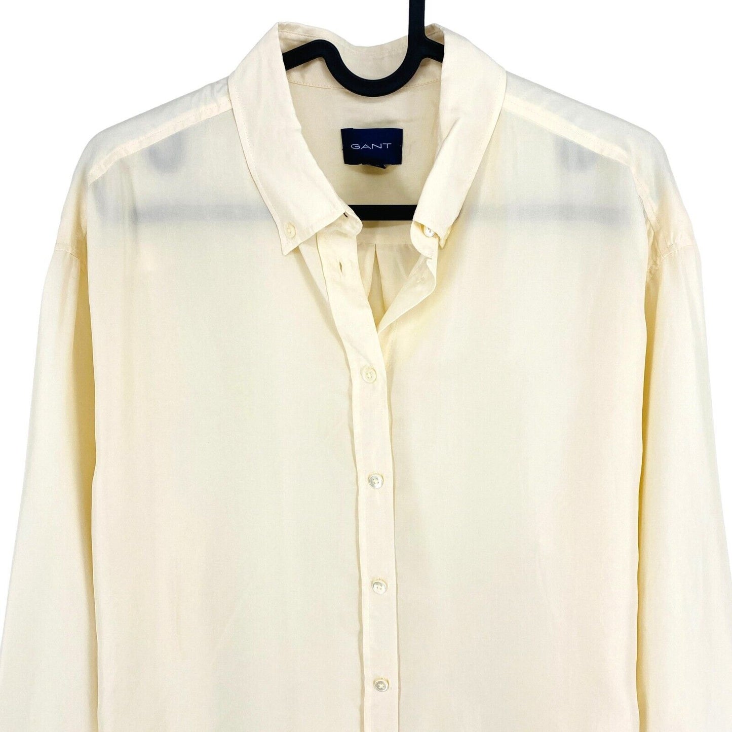 GANT Chemise en soie décontractée beige Taille EU 38 UK 10 US 8