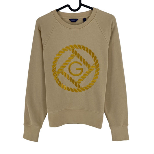 GANT Pullover mit Rundhalsausschnitt und Seil-Symbol, Braun, Größe S