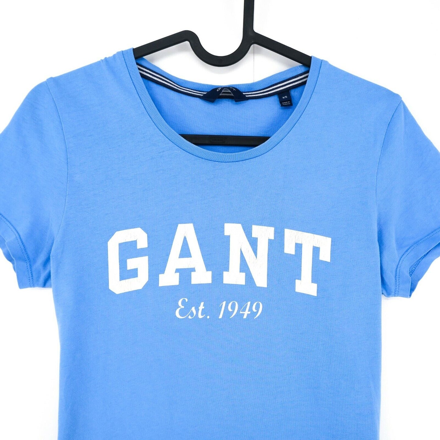 GANT Blue Big Logo Crew Neck T-Shirt Top Size XS