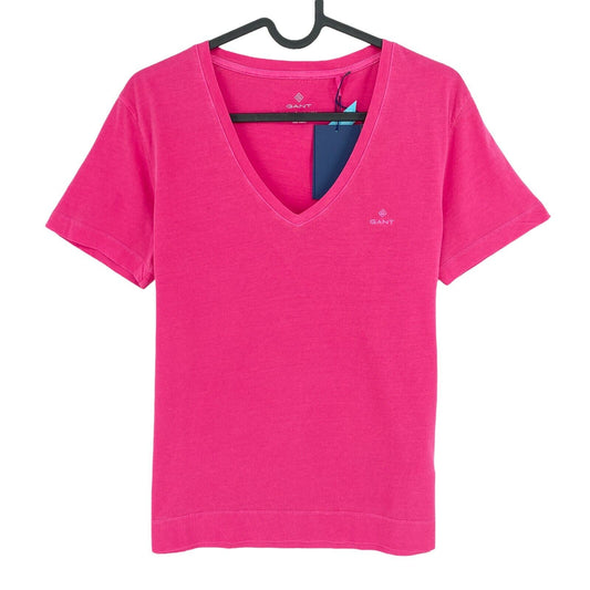 GANT T-Shirt mit V-Ausschnitt, sonnenverblasst, Rosa, Größe S