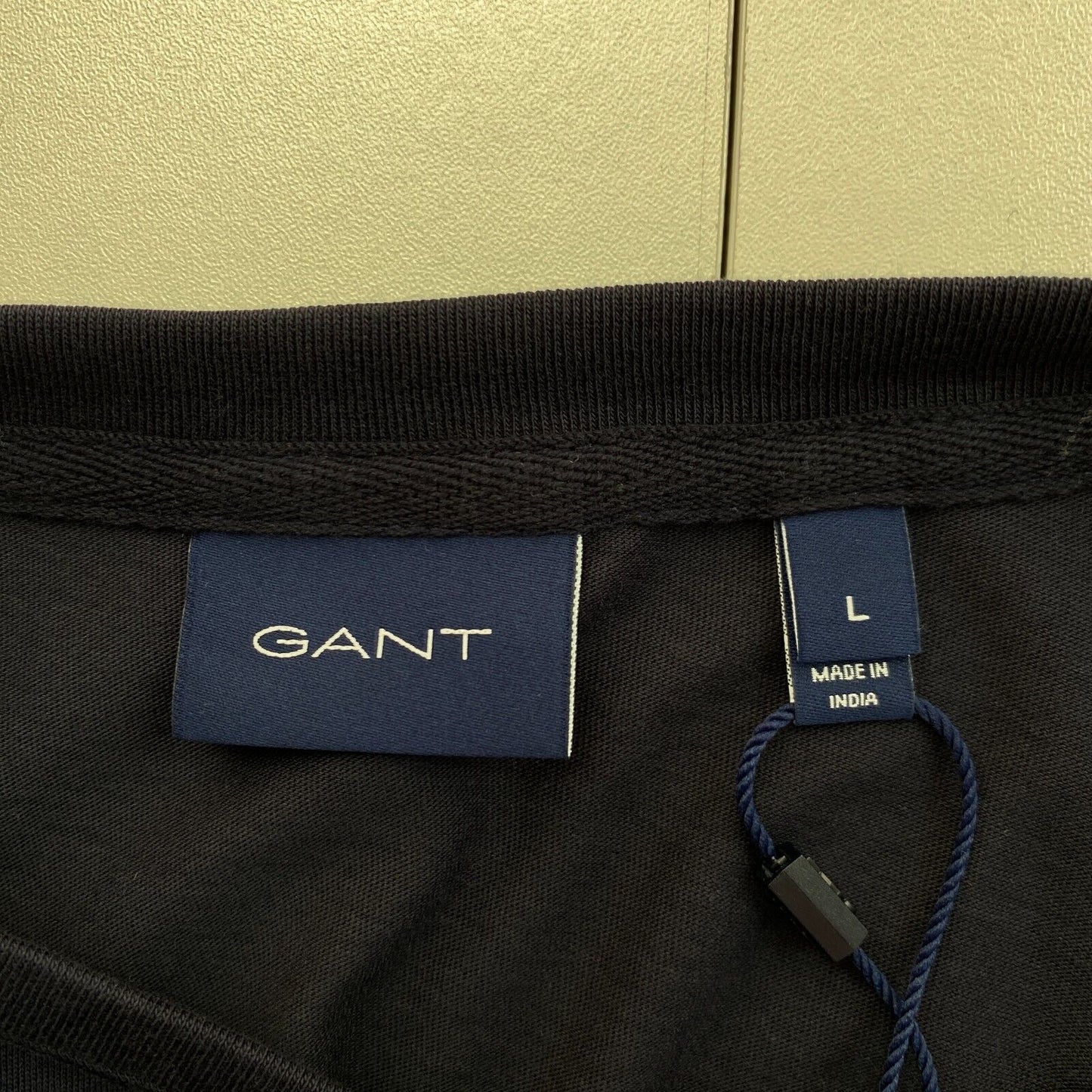 GANT T-Shirt mit Rundhalsausschnitt und Logo, Marineblau, Größe L