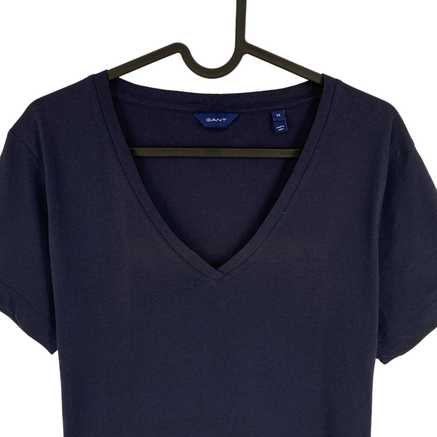 GANT Women Navy Blue Original V Neck Short Sleeves T Shirt Size M