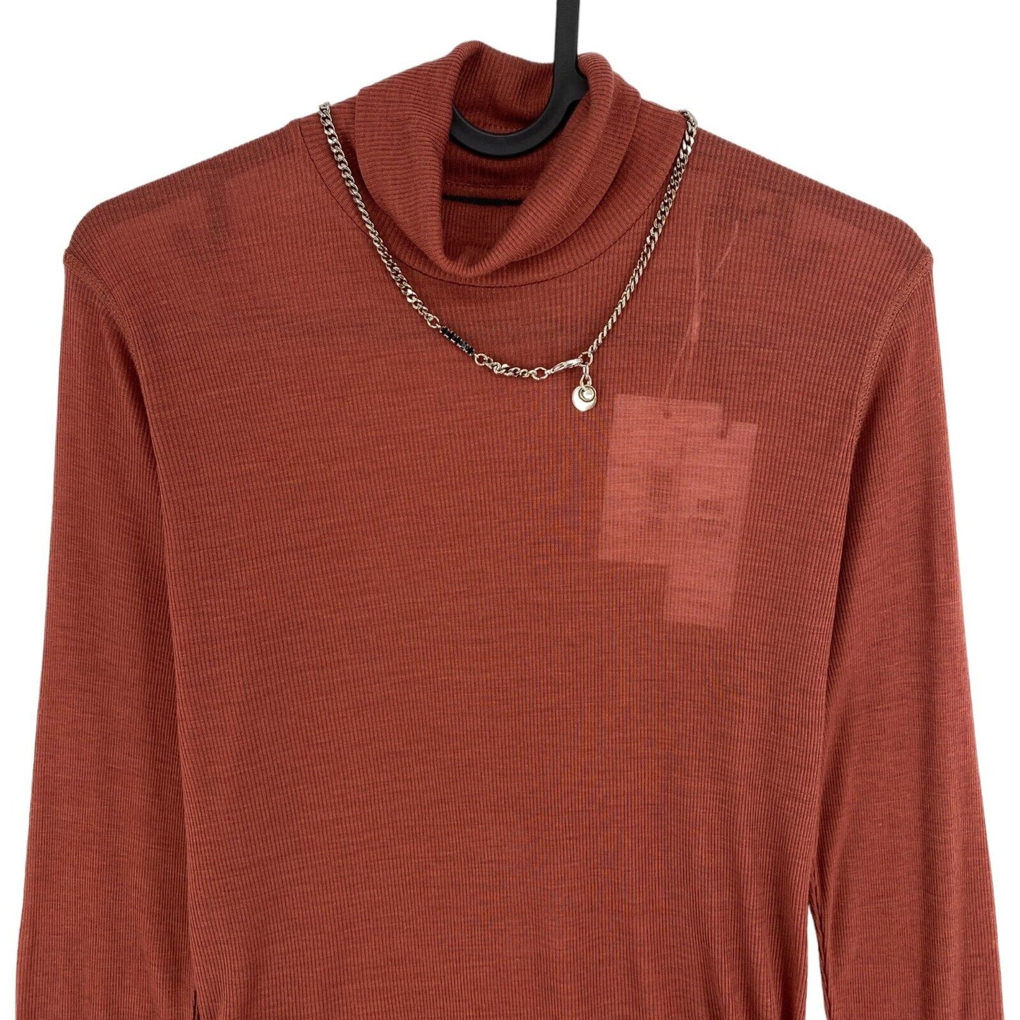 DIESEL T-shirt manches longues col roulé rouge foncé taille L