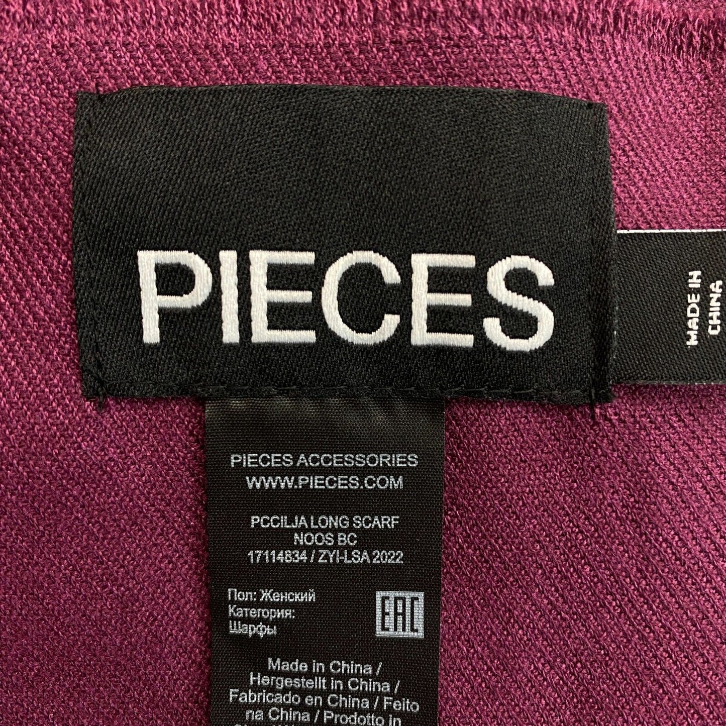 PIECES Lila Langer Schal