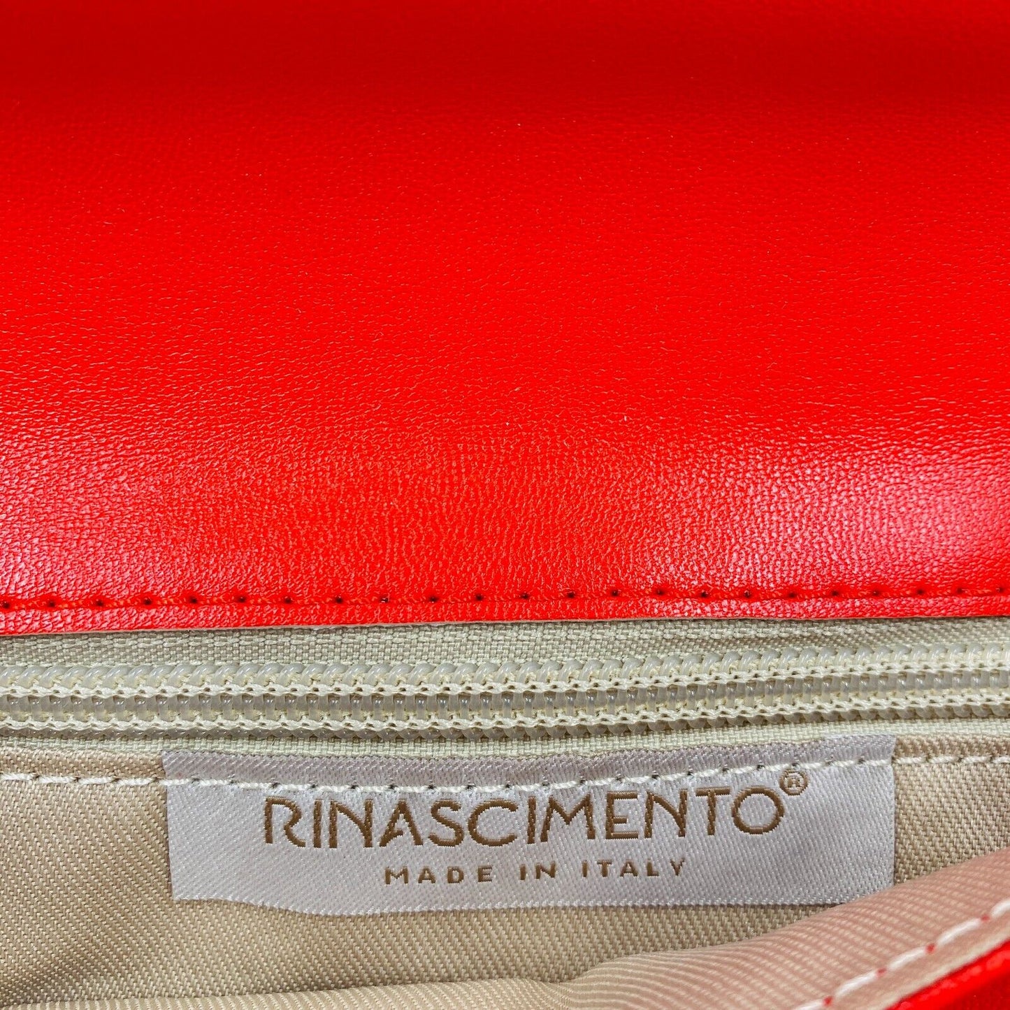 Rinascimento Red Eco Leather Gold Colour Chain Handle Clutch Bag