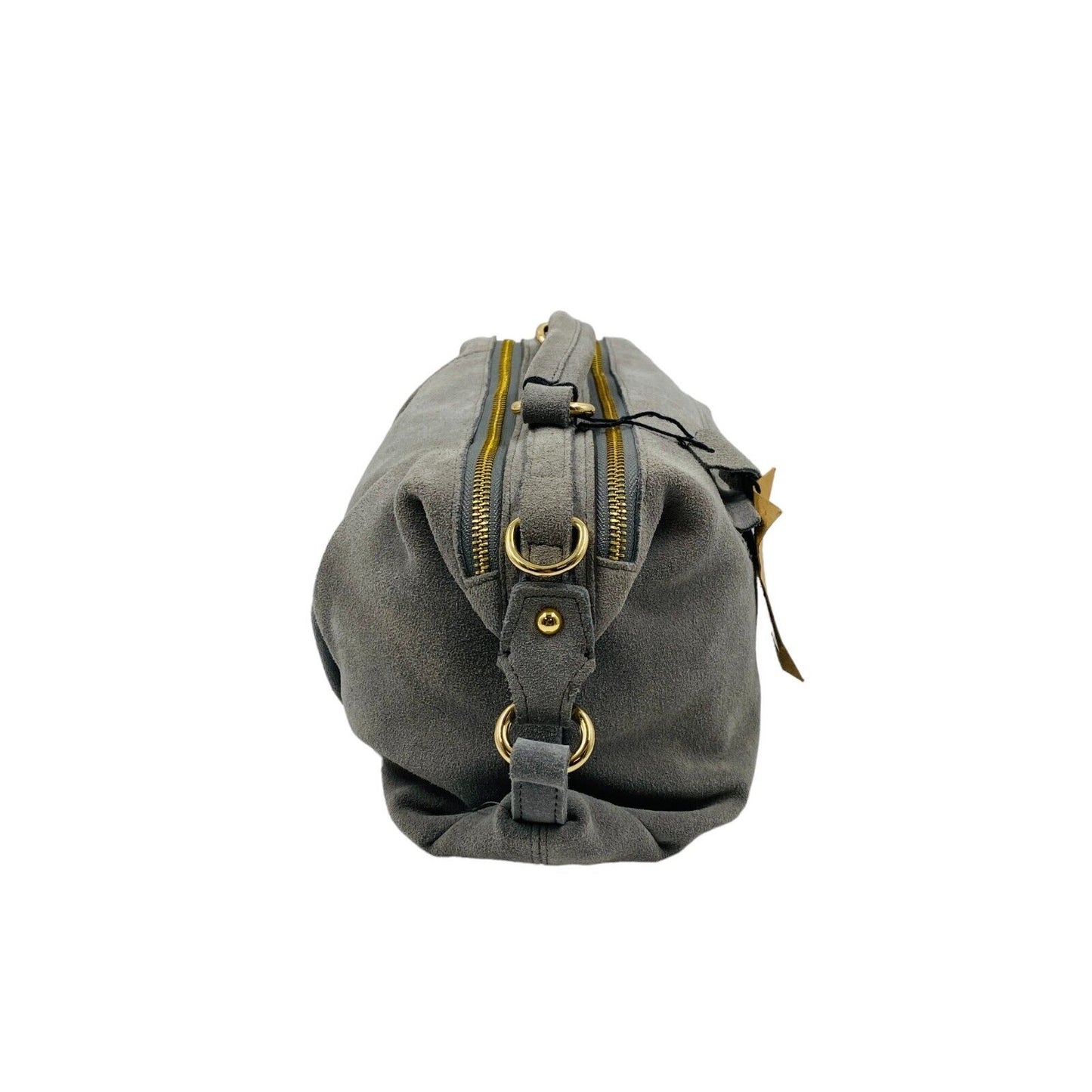 MAZARIN Grey Suede Leather Bag Top Handle Handbag Shoulder Bag