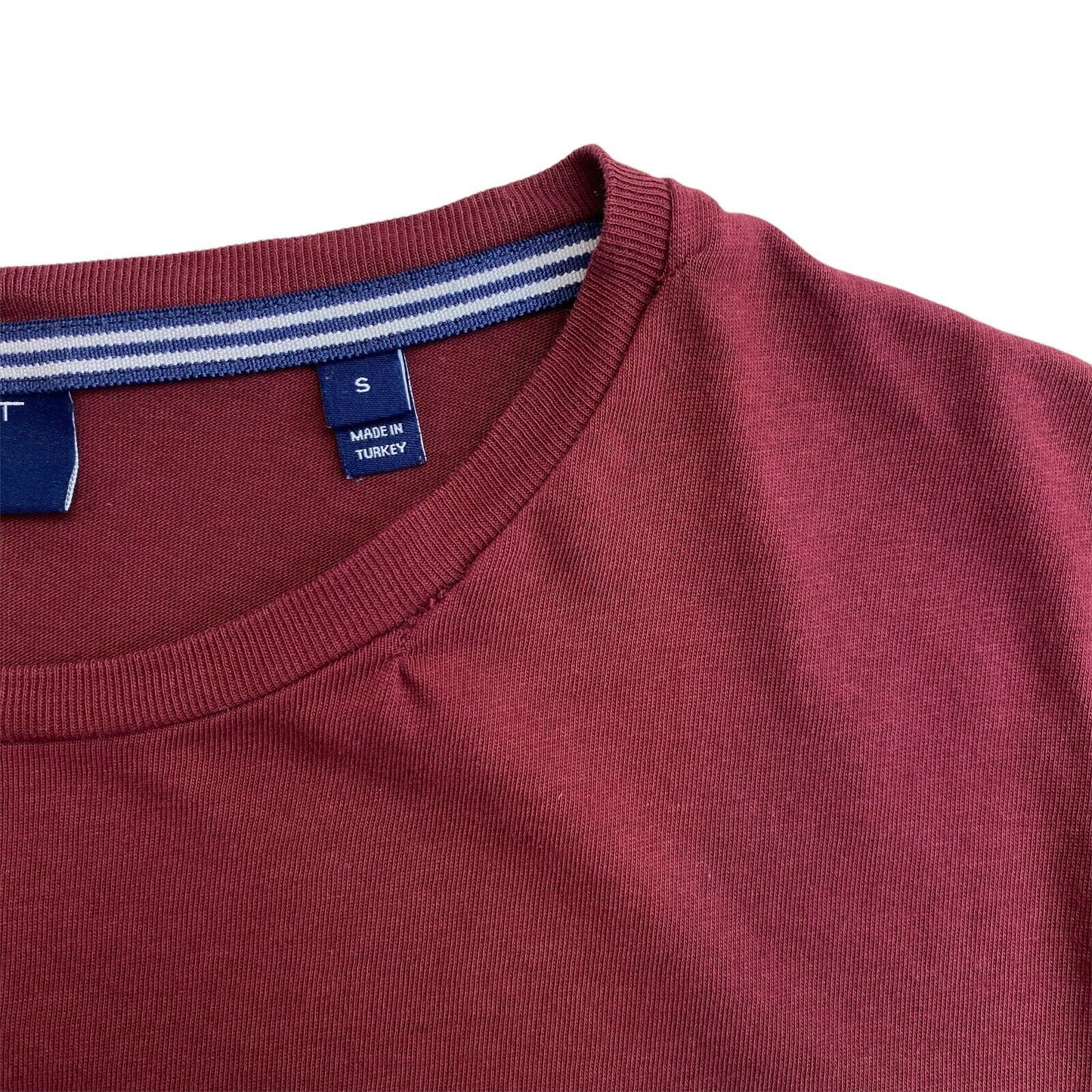 GANT Dark Red Logo Crew Neck T Shirt Size S