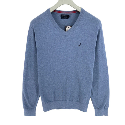 NAUTICA Bleu Navtech V Neck Pull Pull Taille L