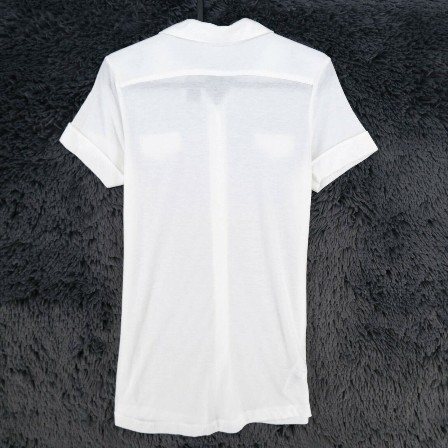 MANGO Casual Sportswear White Full Button Polo T Shirt Top Shirt Size S XS