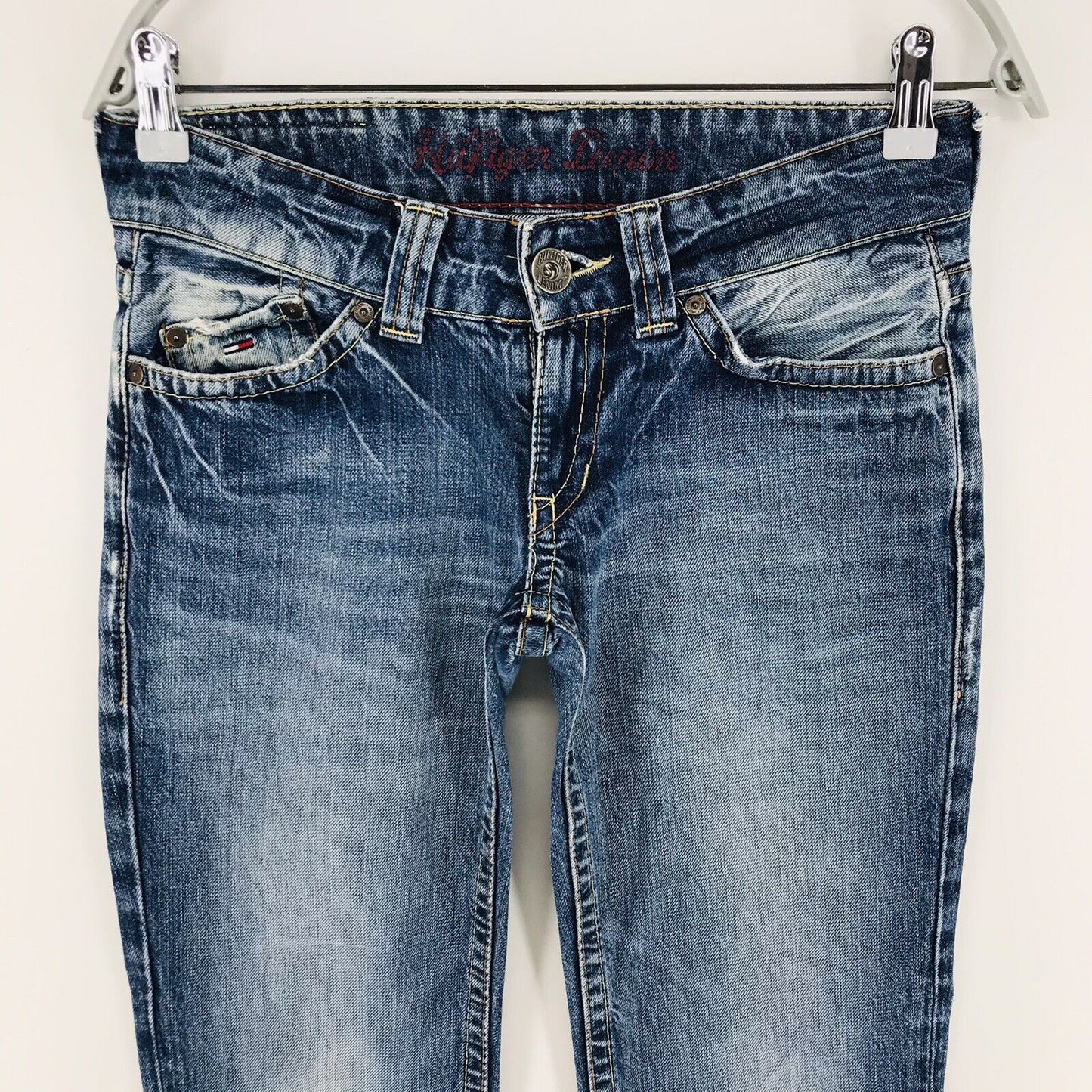 Tommy Hilfiger DAISY HERITAGE Damen Blaue Jeans mit niedriger Leibhöhe und geradem Schnitt, W28 L33