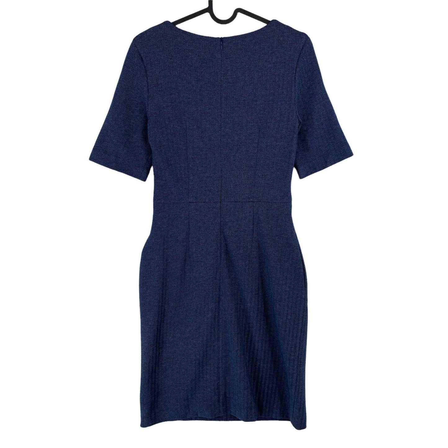 GANT Blue Herringbone Jersey Crew Neck Dress Size EU 34 UK 6 US 4