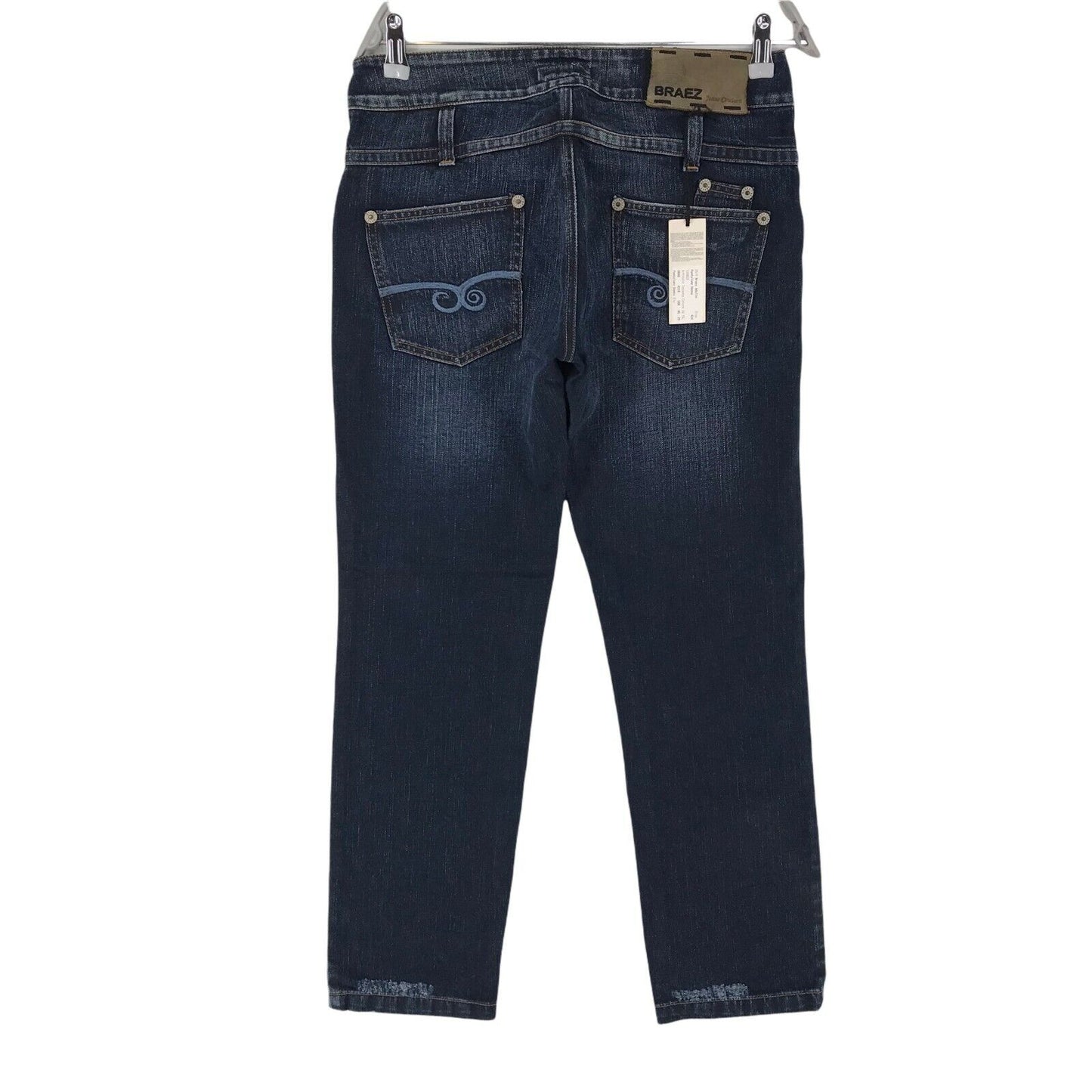 BRAEZ Damen Jeans, Blau, Loose Straight Fit, Größe W29