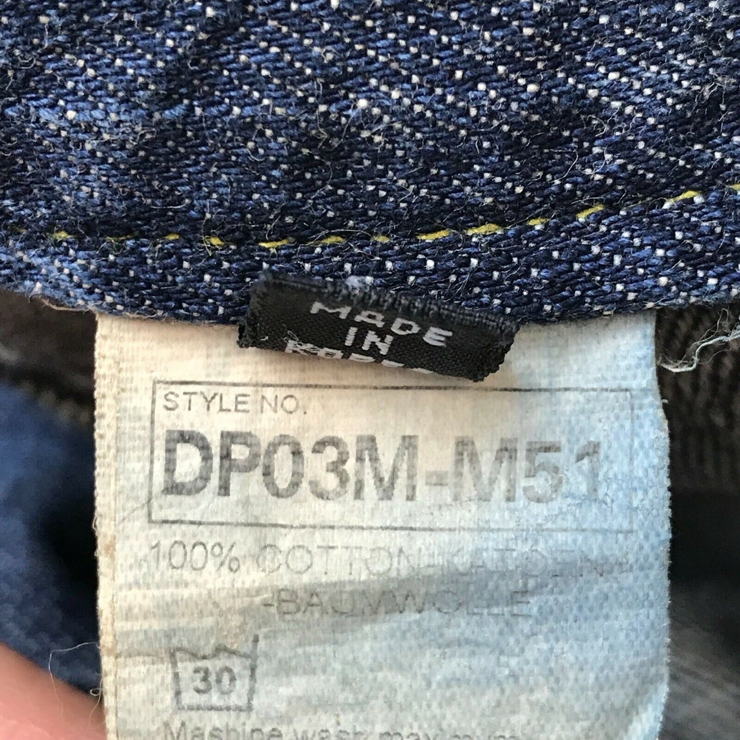 MINUS_UNG Jean déchiré bleu coupe droite régulière pour femme taille W30 fabriqué en corée