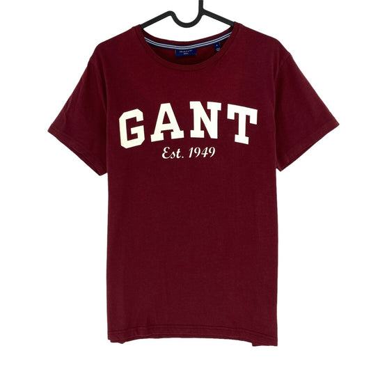 GANT Dark Red Logo Crew Neck T Shirt Size S