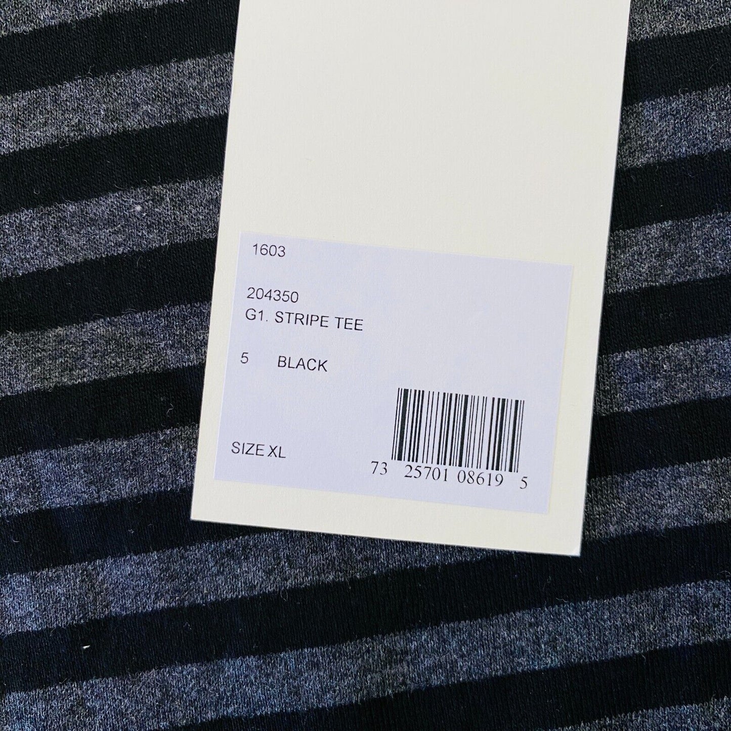 GANT Mens Black Striped Crew Neck T Shirt Size XL