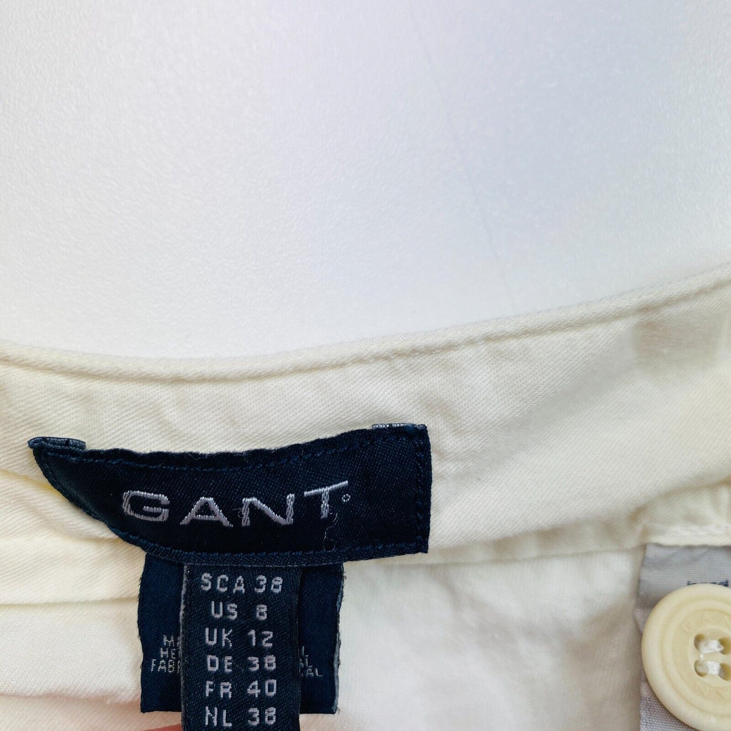 GANT Women Beige Wide Legs Pants Trousers Size EU 38 UK 12 US 8