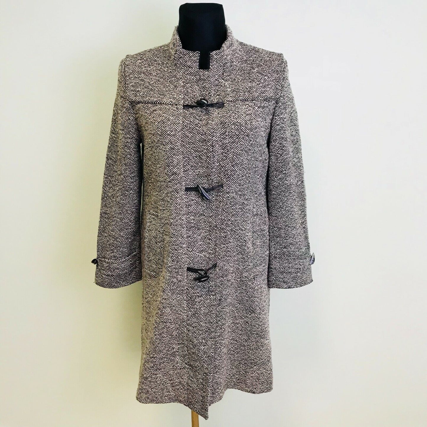 Hettemarks Ladies Grey Wool Blend Coat Size EUR 40 US 10 UK 12