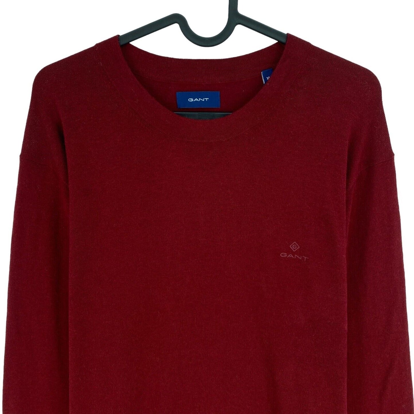 GANT Dark Red Cotton Cashmere Crew Neck Sweater Jumper Size XL