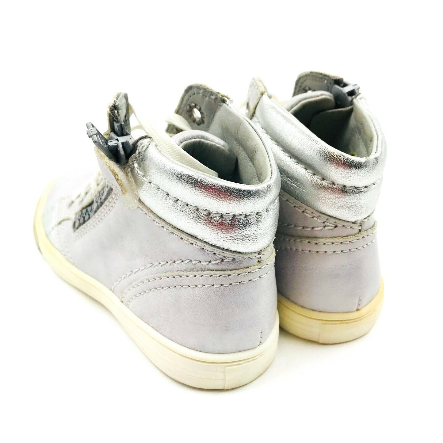 Richter Girls Kids Silver Leather Shoes Sneakers Size EUR 26 UK Jr 8.5