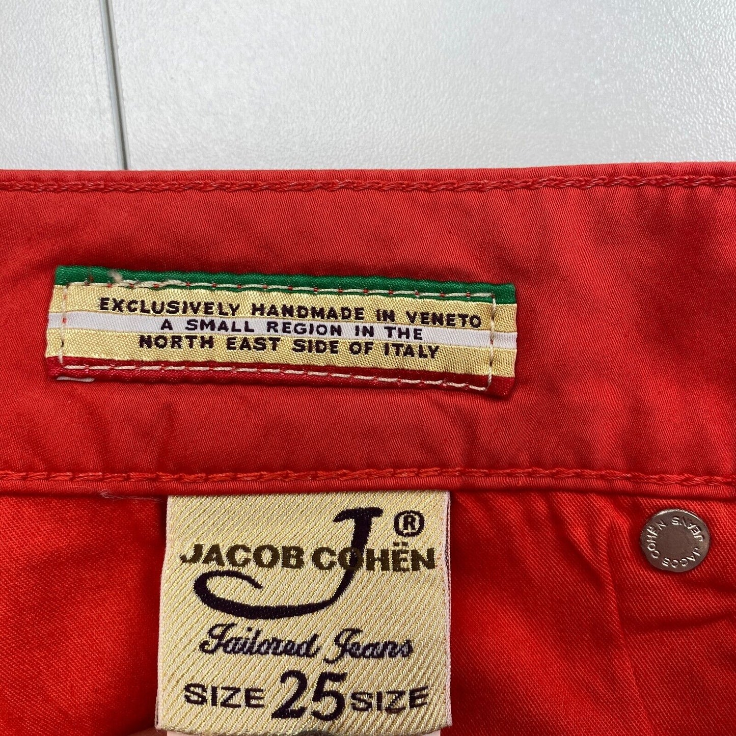 JACOB COHEN Damen PW711 Rot Orange Slim Fit Röhrenjeans Hose W25 L32