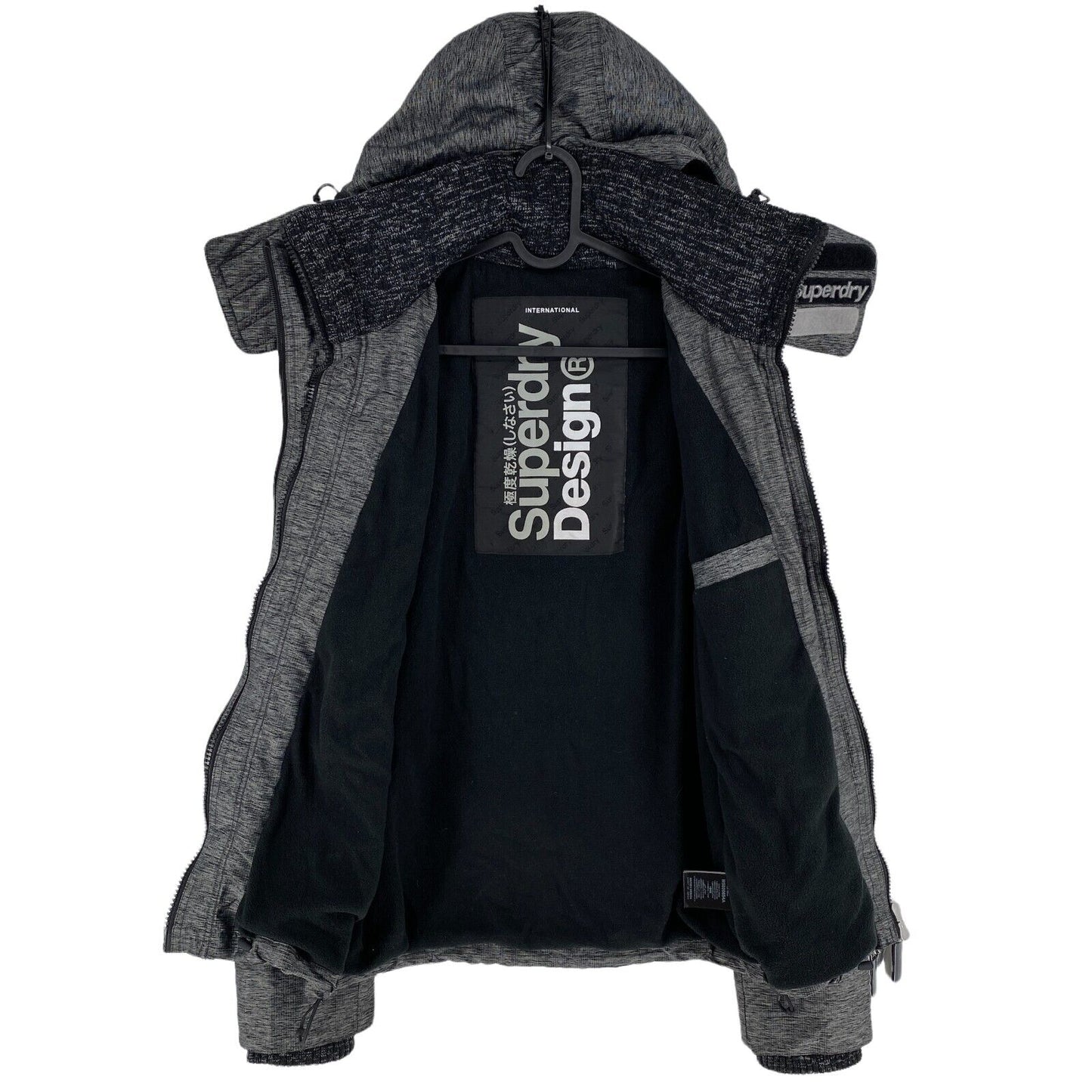 SUPERDRY Design Graue Kapuzenjacke Größe S