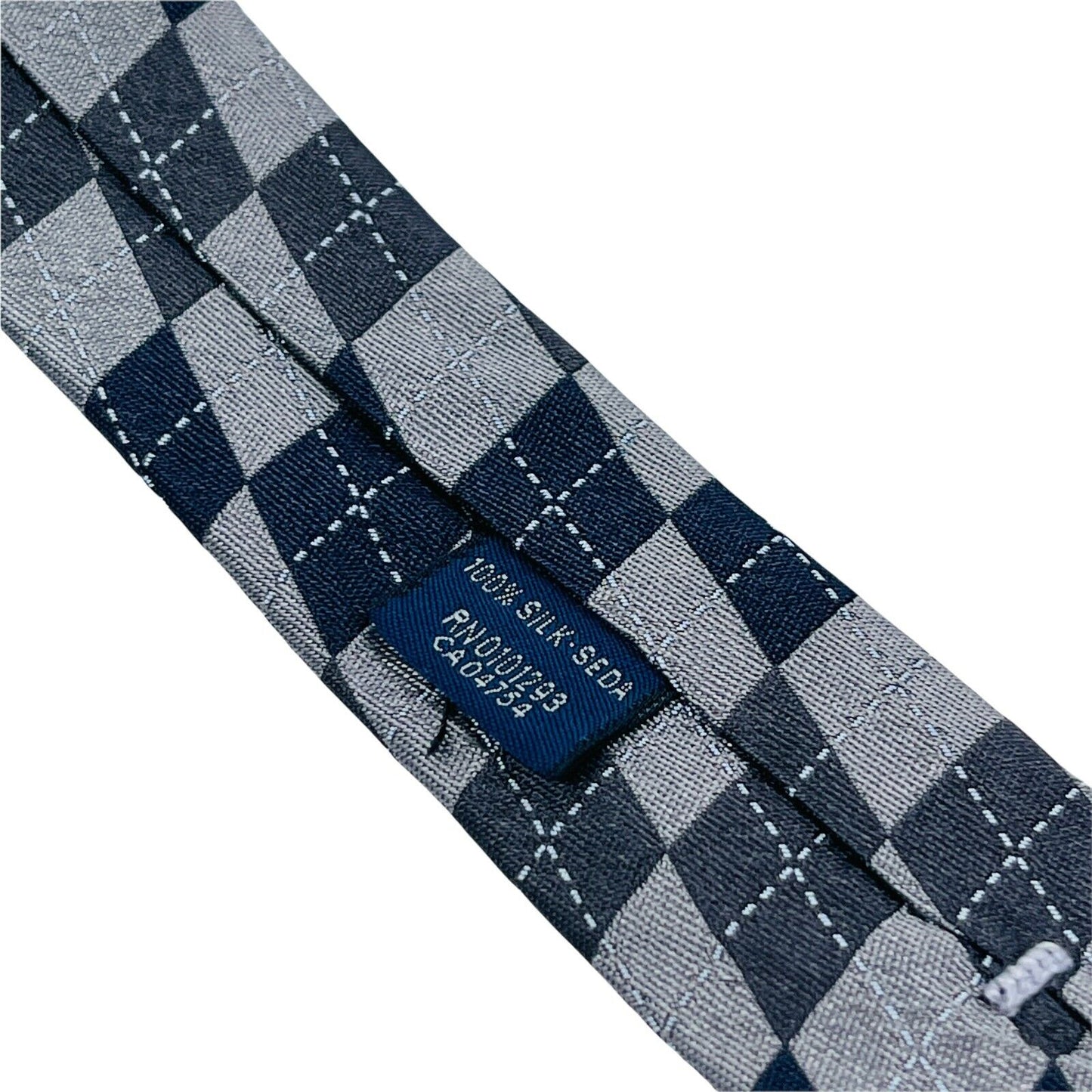 GANT Grey Blue Check 100% Silk Hand Made Tie