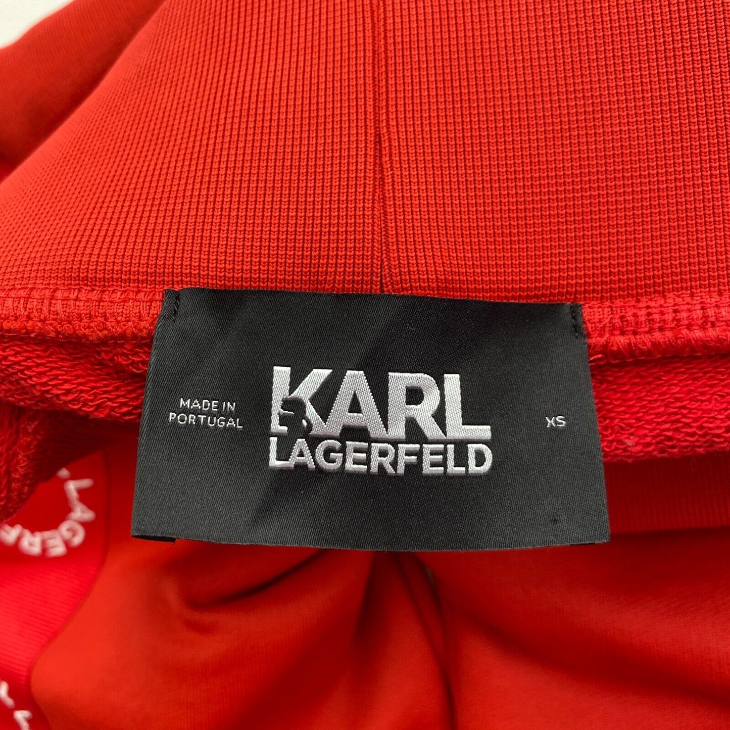 KARL LAGERFELD Rote Jogginghose mit Kreislogo, Größe XS