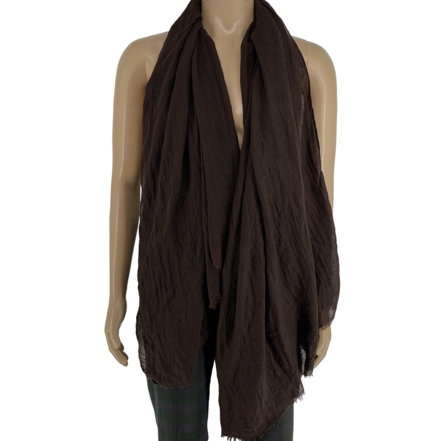 FRANSA Dark Brown Solid Scarf Shawl