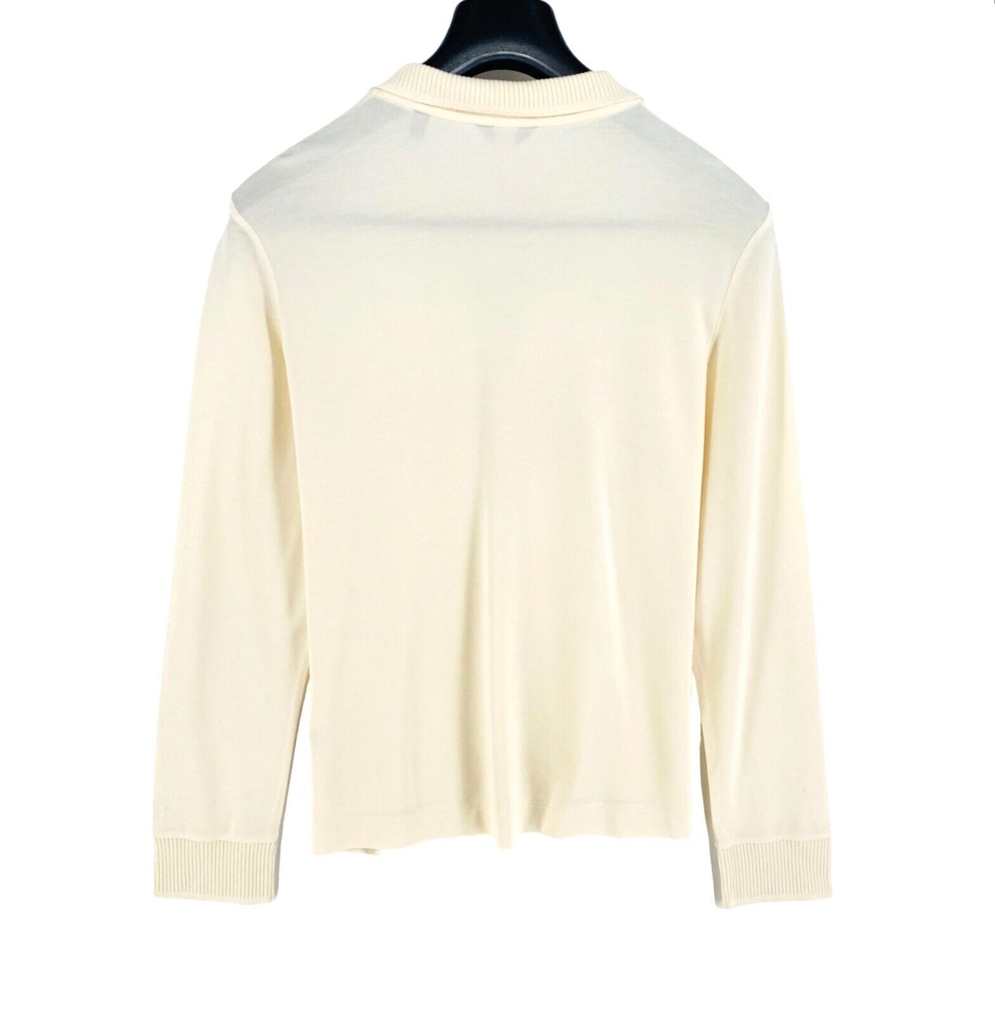 GANT Polo Beige Détail Col Manches Longues Taille 2XL XXL