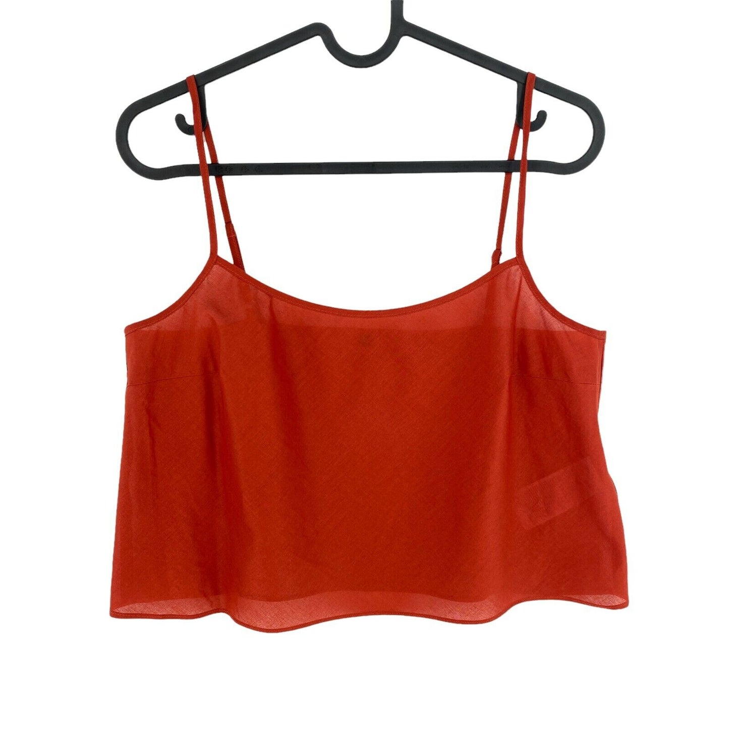 TOMMY HILFIGER Dunkelorangefarbenes kurzes Tanktop, Größe EU 36 UK 8 US 6