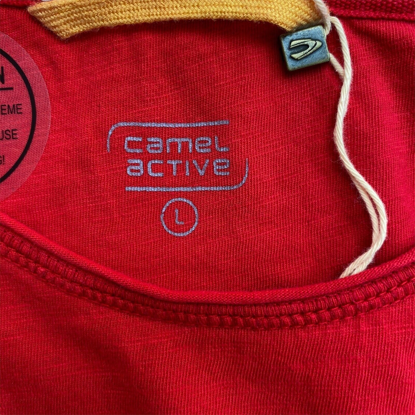 CAMEL ACTIVE Rotes T-Shirt mit Rundhalsausschnitt, stückgefärbt, Größe L