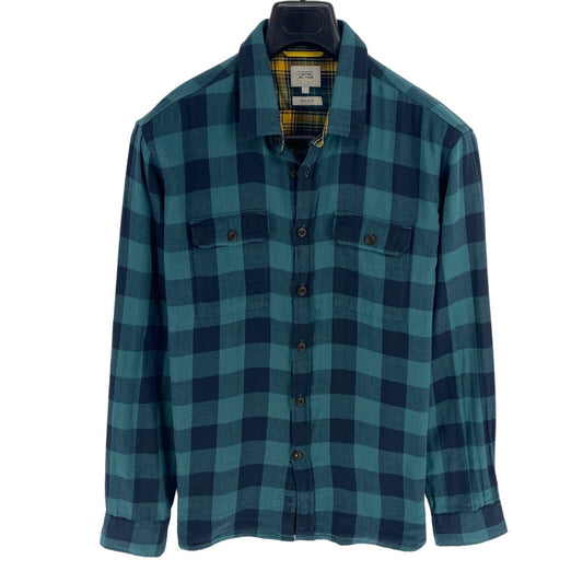 CAMEL ACTIVE Men Greenish Blue Plaid Regular Fit Long Sleeves Shirt Size M